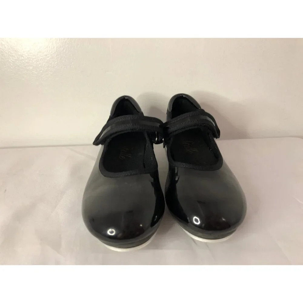 Pre-Owned Dance Dance Tap Shoes Stelle Kids 13M Mary Jane easy Strap Black